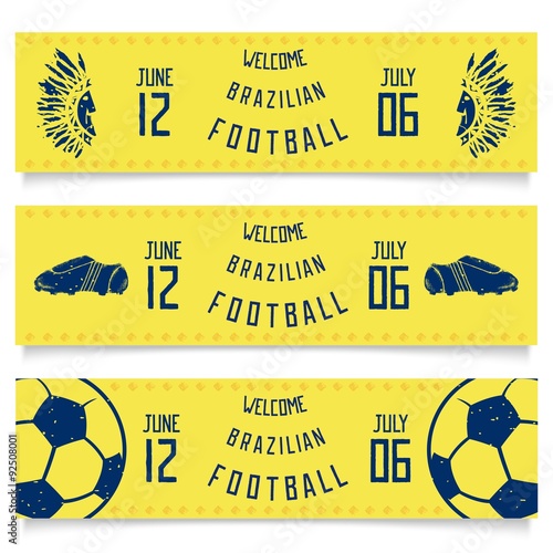 Design flyers tickets - welcome to Brazilian football. Vector eps 10
