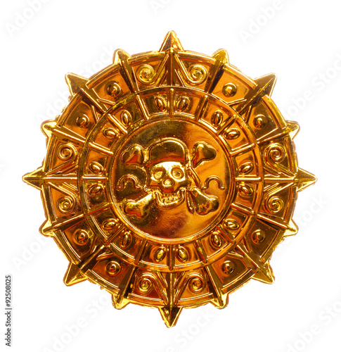 Gold pirate medallion