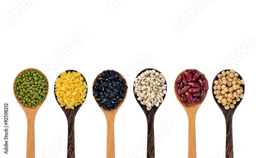 Beans on white background