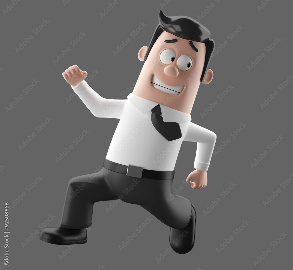 3D funny cartoon character illustration office man in suit isolated 3D funny cartoon character illustration office man in suit isolated