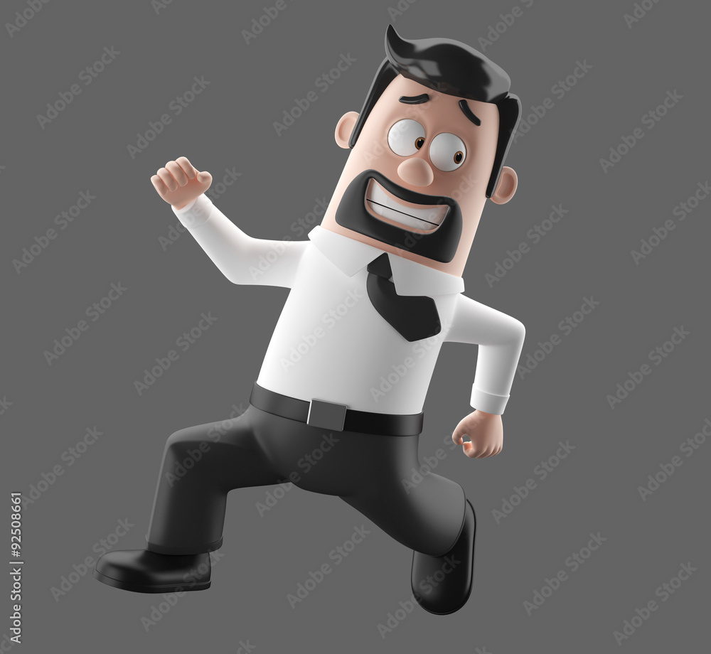 3D funny cartoon character illustration office man in suit isolated 3D funny cartoon character illustration office man in suit isolated
