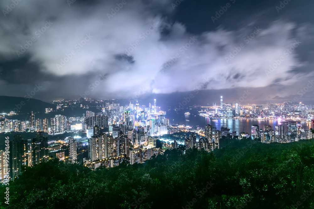 Fototapeta premium panorama view of skyscrapers in a modern city