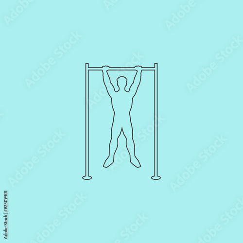 Horizontal bar and man