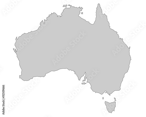 Australien - Karte in Grau