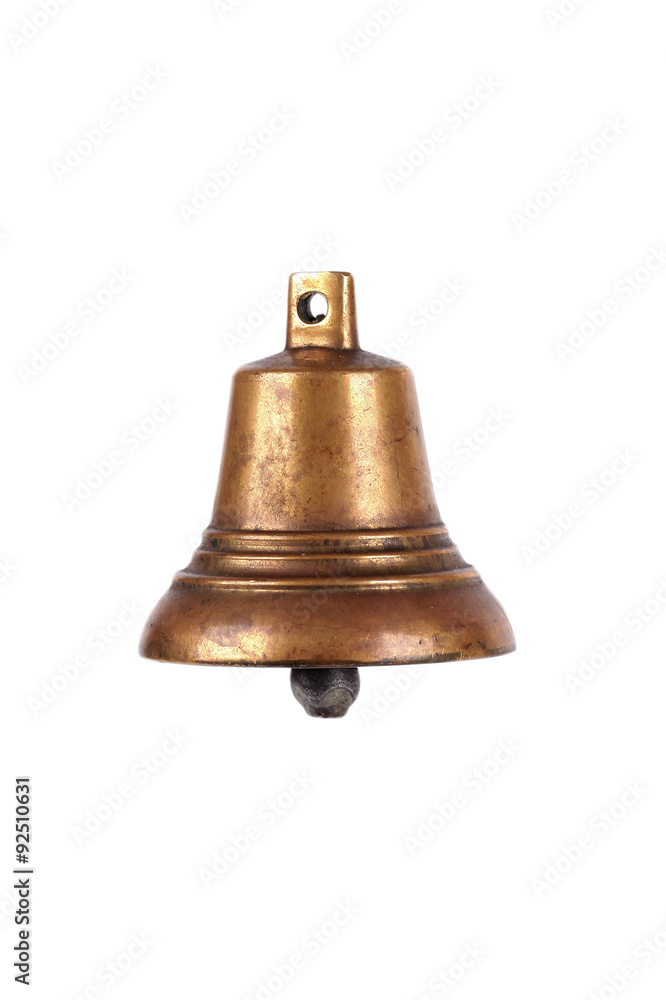 Antique copper small bell isolated on white background Antique copper small bell isolated on white background
