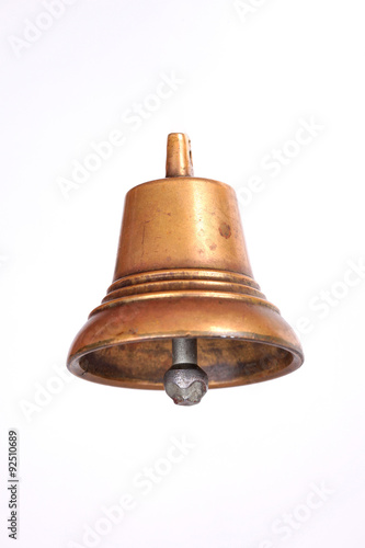 Antique copper small bell isolated on  white background