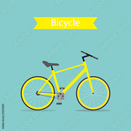 yellow bicycle vector