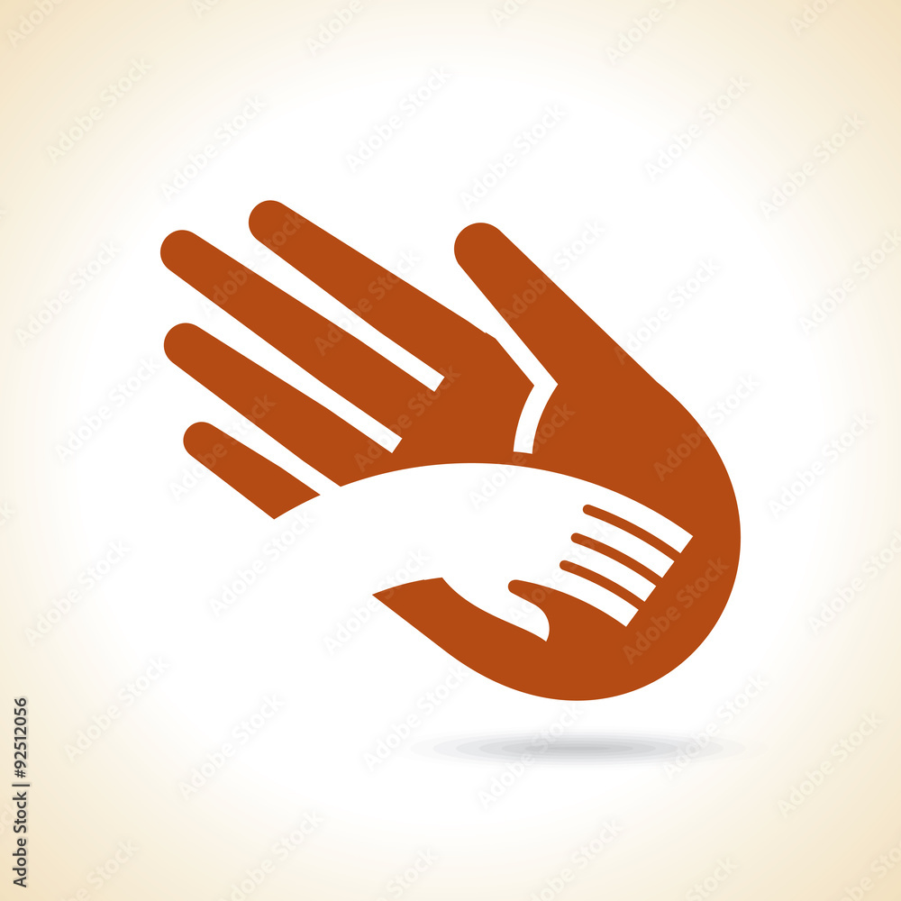 Obraz premium Teamwork symbol. Multicolored hands