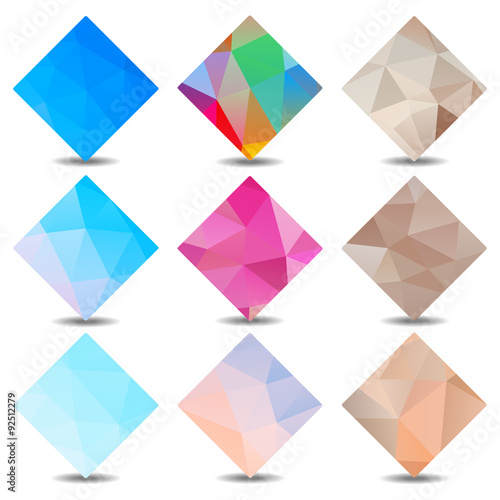 Polygon banners colors set