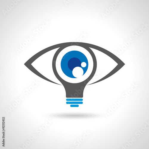 vision and ideas sign,eye icon,light bulb symbol ,business concept.vector illustration