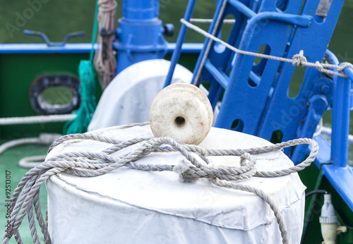 Rope and fishing on a vessel deck