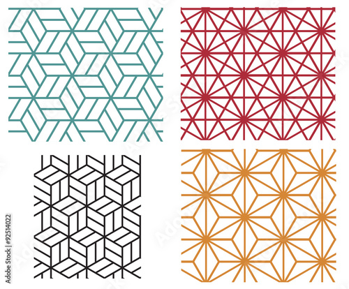  geometric line style vector patterns