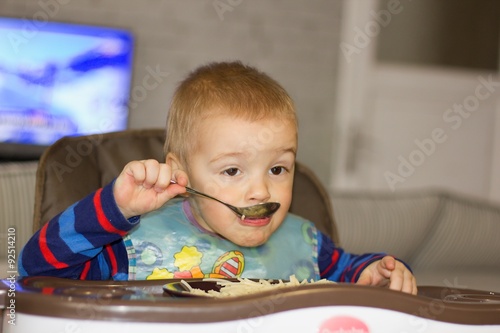 Little boy eating