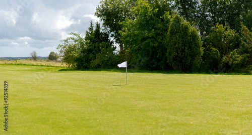 flag mark on golf field