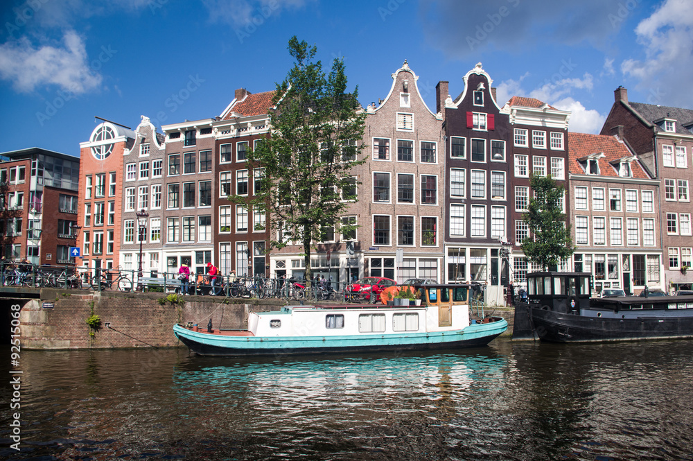 Canal Scene on Prinsengracht in Amsterdam