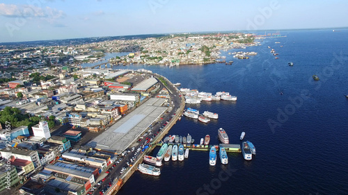 Aerial View of Port of Manaus, Amazonas Brazil