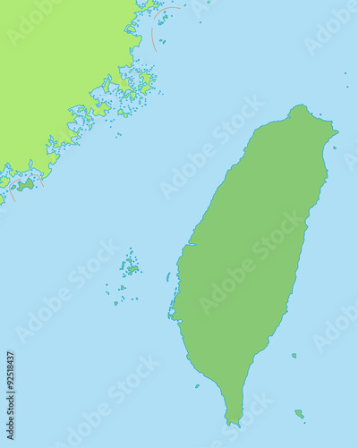 Taiwan in grün - Vektor
