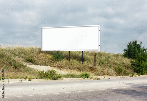 Blank billboard at roadside