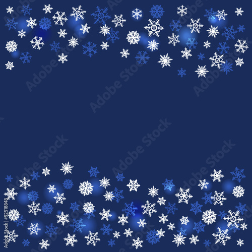 Winter Christmas background with snowflakes