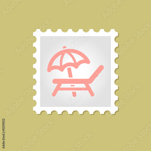 Lounger Beach Sunbed Chair vector stamp 