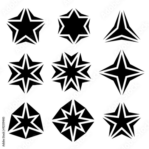 vector black star symbols