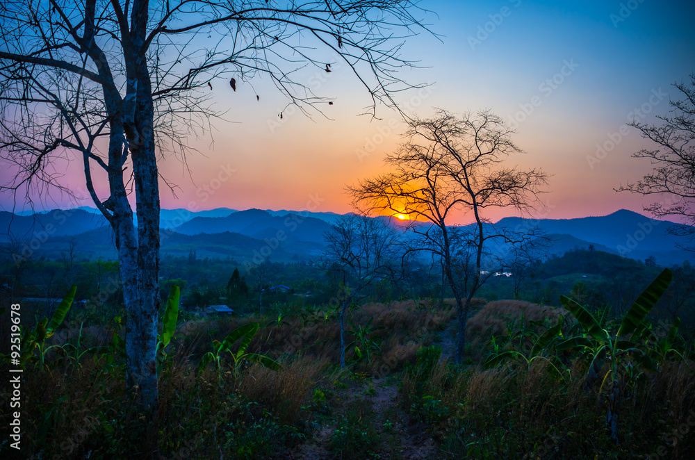 Fototapeta premium Beautiful evening at the lake in Thailand