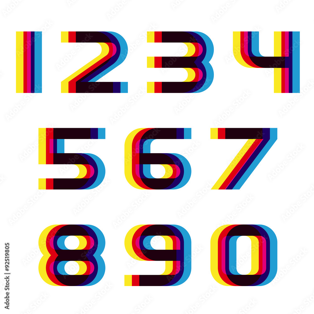 EPS10 vector distortion blur font numbers EPS10 vector distortion blur font numbers