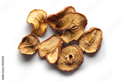 Dried apples isolated on white background