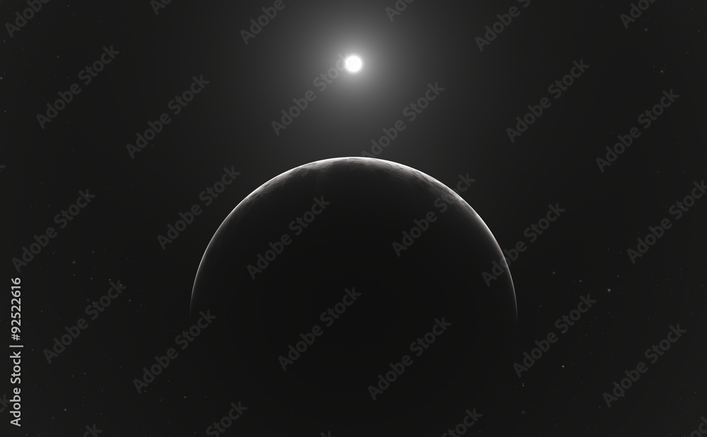 Moon or planet and stars - obrazy, fototapety, plakaty 