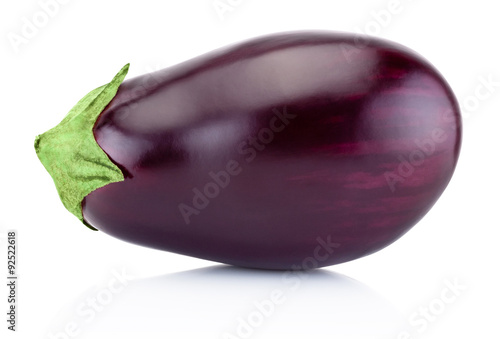 One fresh aubergine isolated on a white background