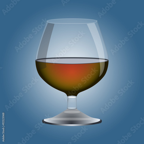 Cognac glass. Vector illustration.