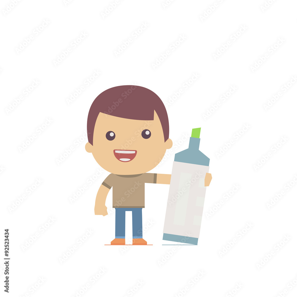 illustration of a simple flat style funny casual character illustration of a simple flat style funny casual character