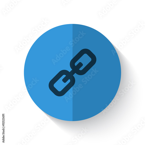Flat style Links illustration on blue folded circle with shadows