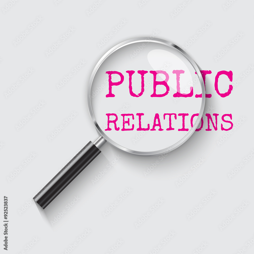 Public relations Magnifying glass concept illustration Public relations Magnifying glass concept illustration