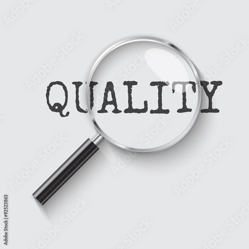 Quality management Magnifying glass concept illustration