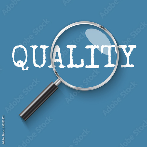 Quality management Magnifying glass concept illustration