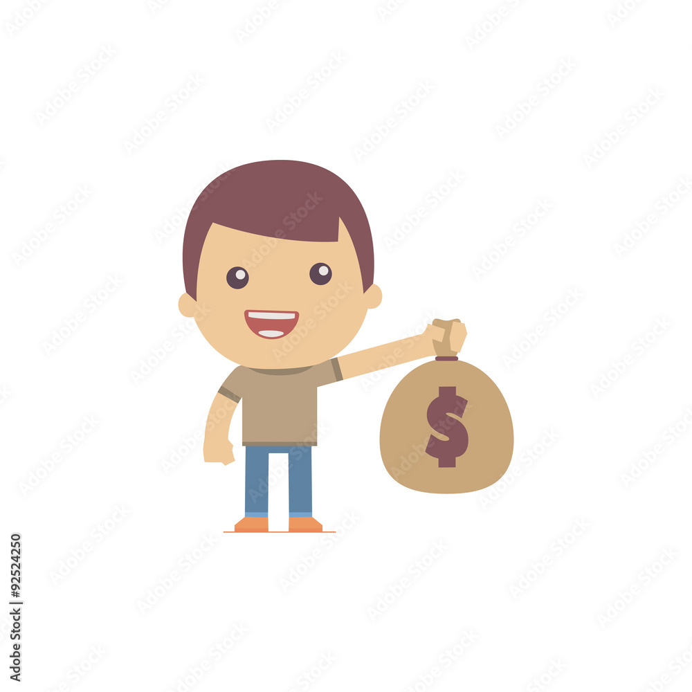 illustration of a simple flat style funny casual character illustration of a simple flat style funny casual character