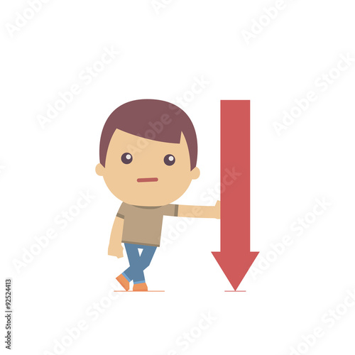 illustration of a simple flat style funny casual character