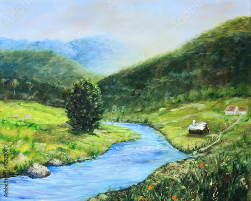 Early morning in the valley original landscape painting