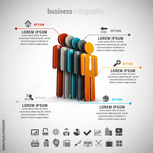 Business Infographic made of people.