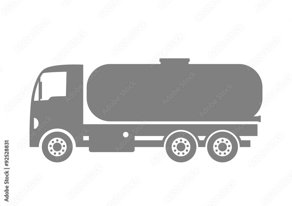 Grey truck icon on white background Grey truck icon on white background