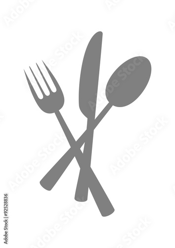 Cutlery vector icon on white background