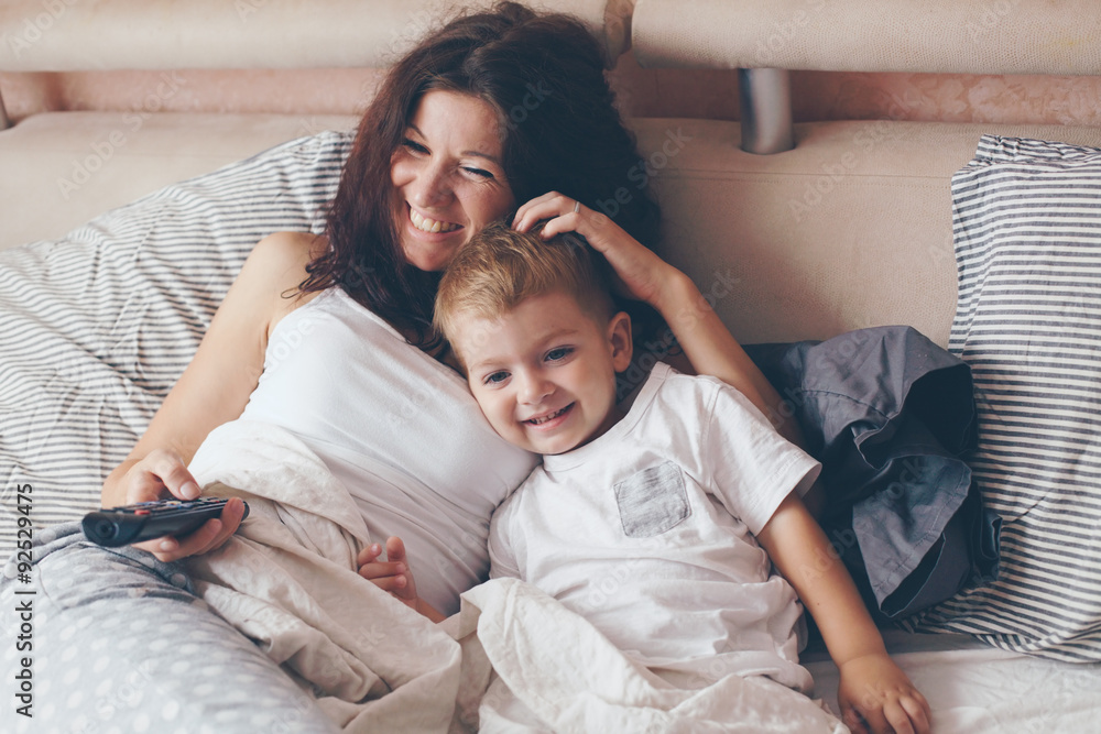 © Alena Ozerova - Mom relaxing with her little son