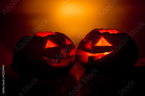 .Halloween pumpkins smile and scrary eyes