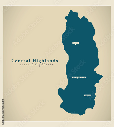 Modern Map - Central Highlands VN photo