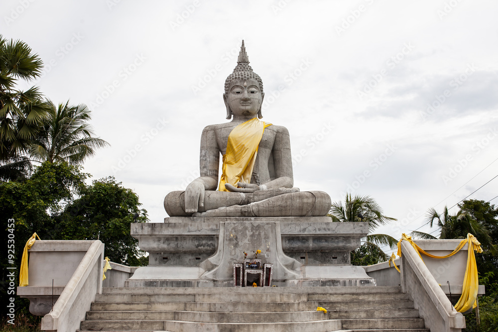 Fototapeta premium big image buddha in the wood temple