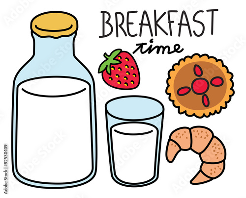 breakfast food and drink doodle
