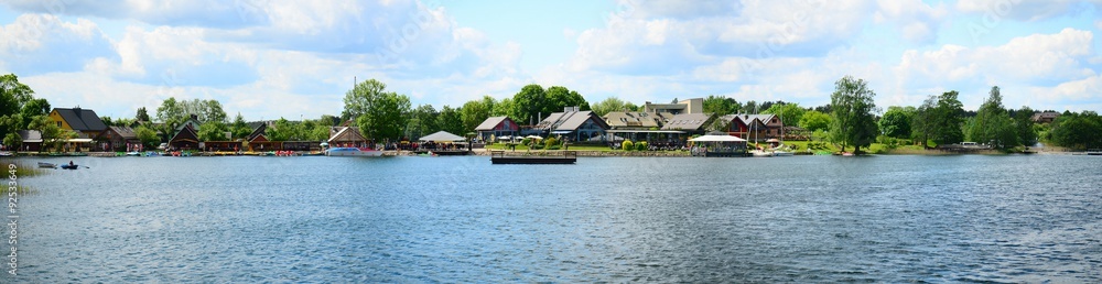 Galves lake,Trakai old city old houses view