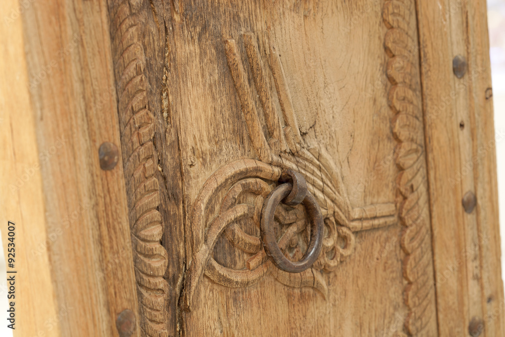 hand-carved wood
