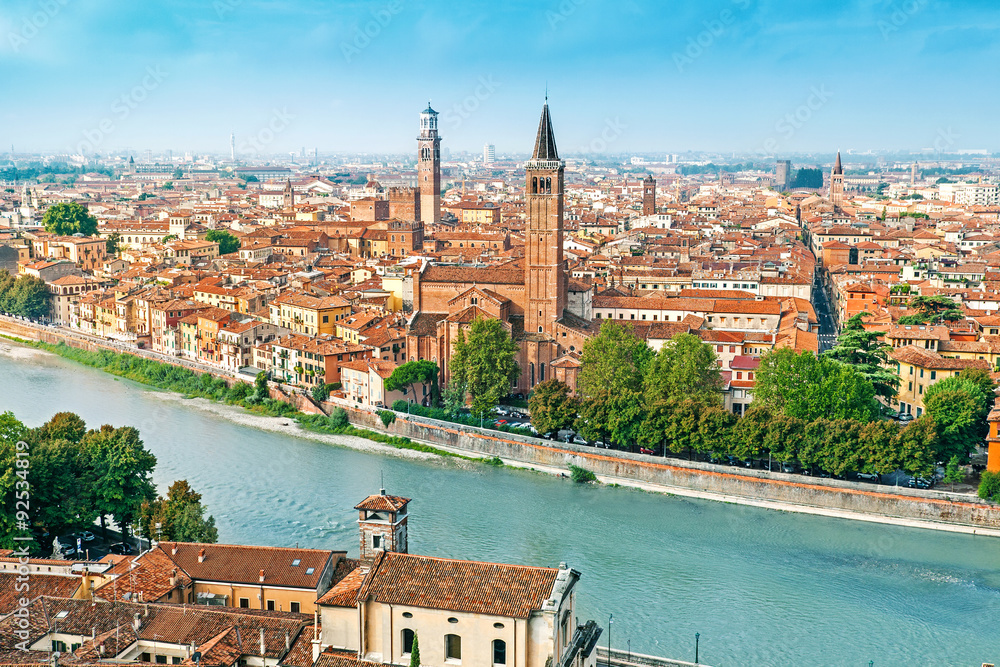 Panoramic cityscape of Verona, Veneto, Italy